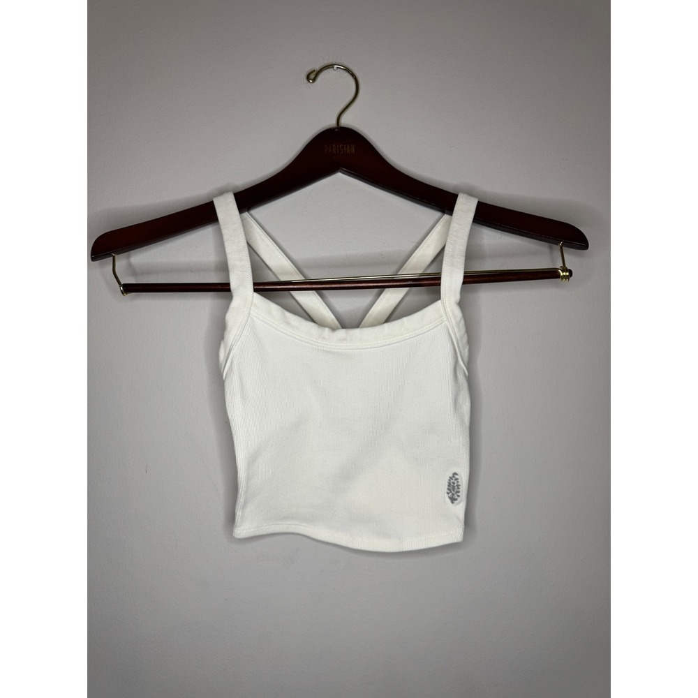 Free People FP Movement All Clear Cami White Ribbed Crop Top XS S